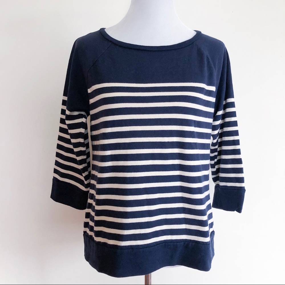 j. crew | striped nautical 3/4 sleeve large